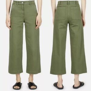 Everlane Women's Wide-Leg Pants in Olive Green